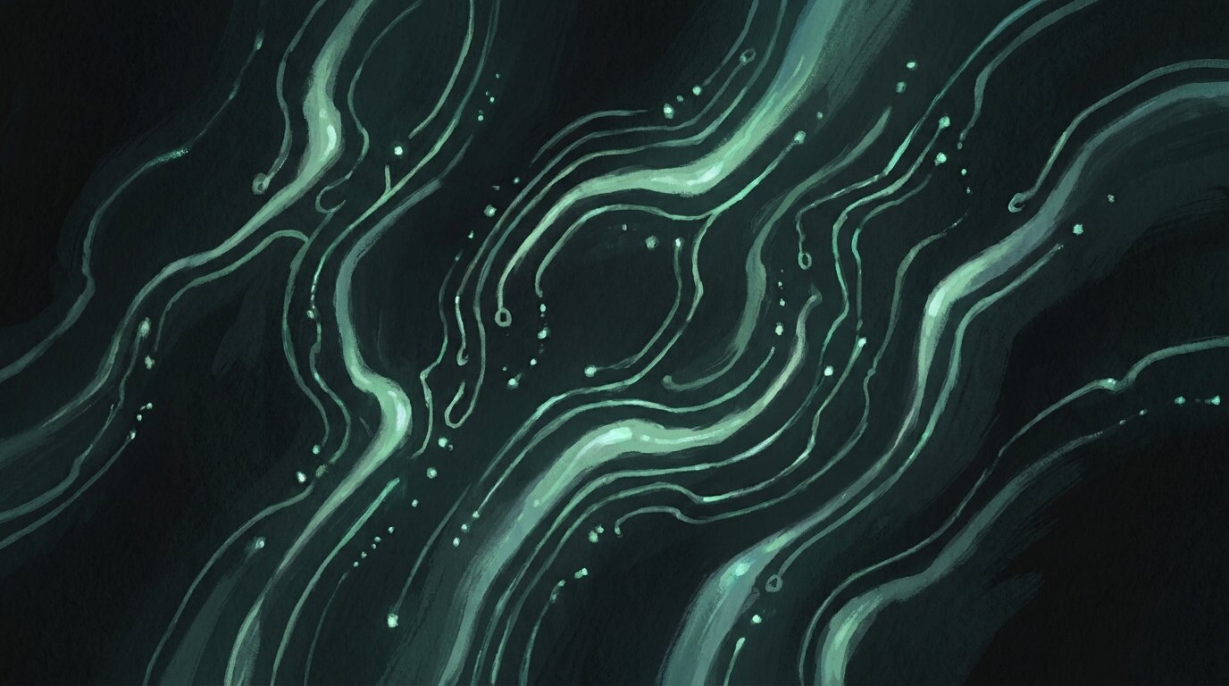 Painted scene representing the AI grove